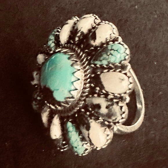 Blue Moon Turquoise and White Buffalo Gemstone Ring in Sterling Silver Sz 7 NWT - Picture 5 of 7